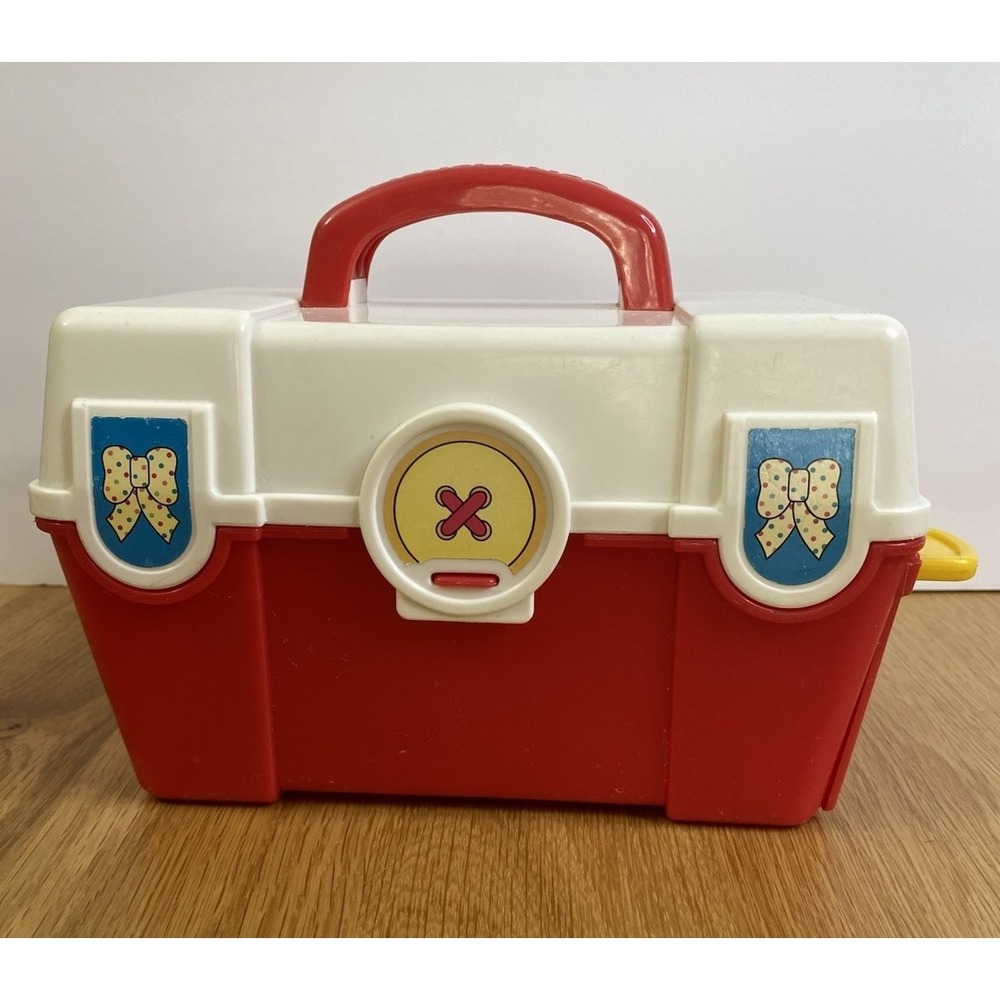 Vintage 1991 Fisher Price Baby's First Sewing Box Kit Preschool Activity Toy
